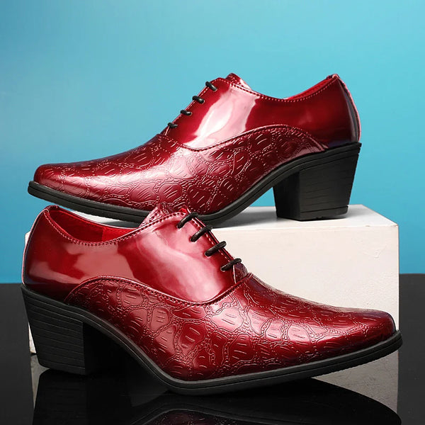 Luxury Designer Red Leather Men's Oxford Wedding Dress Shoes